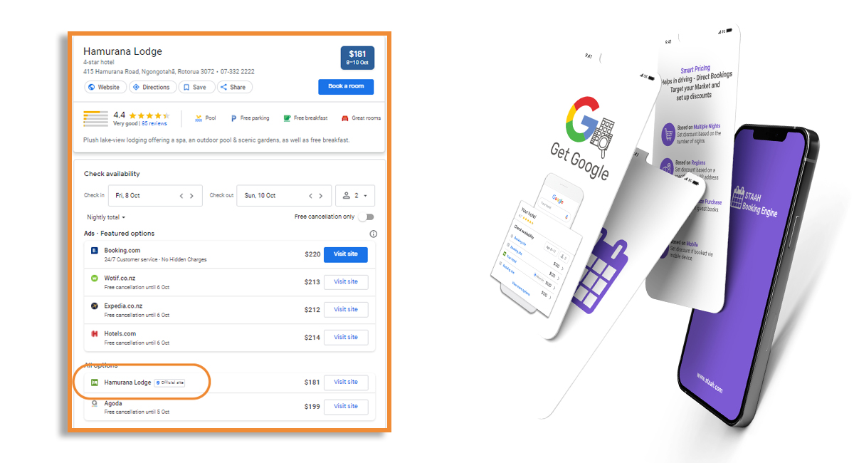 Get Google feature STAAH Hotel Direct Bookings