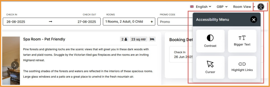 SwiftBook - Accessibility Menu