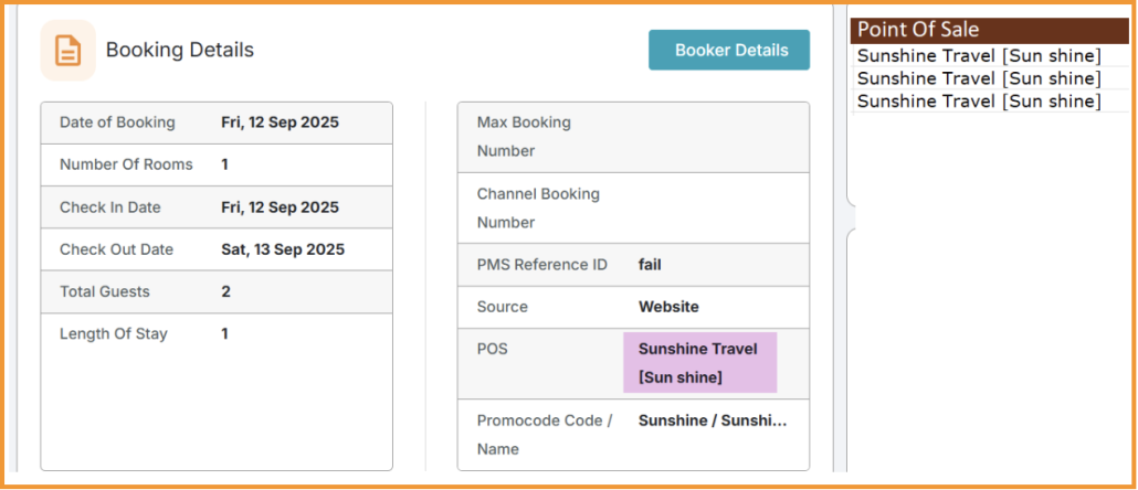 Bookings tracking & report